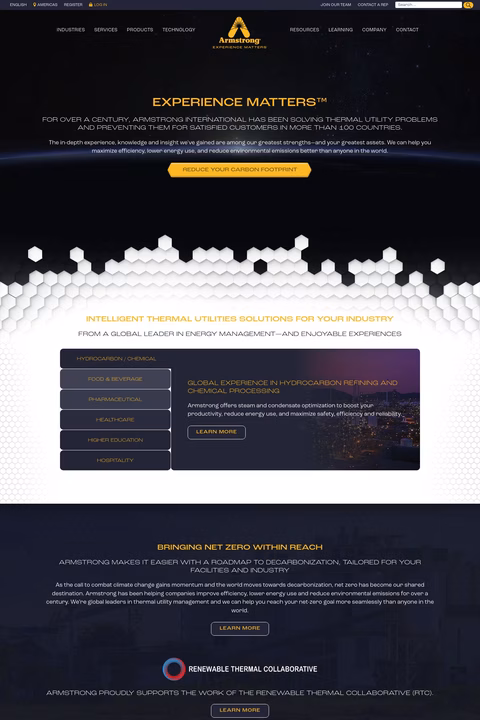 Armstrong International Homepage 1440px