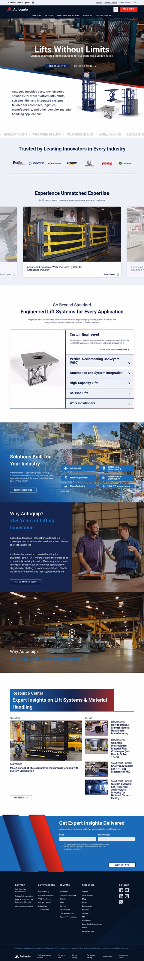 Autoquip Homepage 1440px