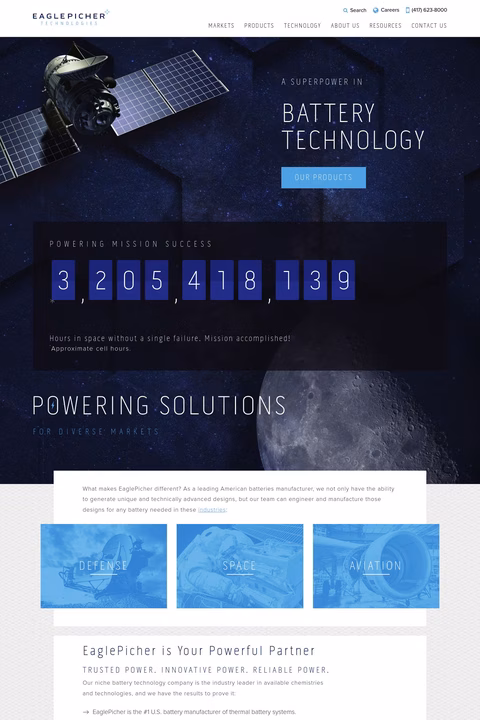 Eaglepicher Technologies Homepage 1440px