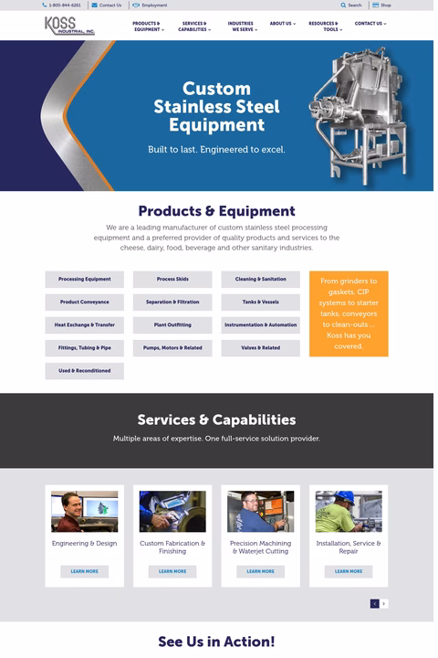 Koss Industrial Homepage 1440px