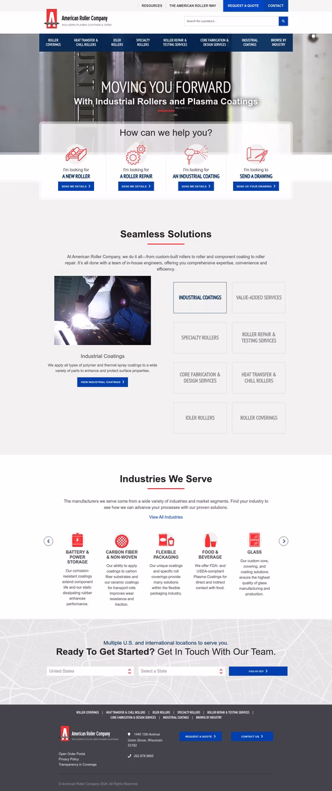 American Roller Company Homepage 1440px