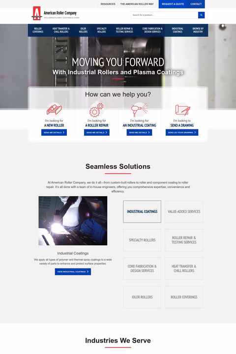 American Roller Company Homepage 1440px