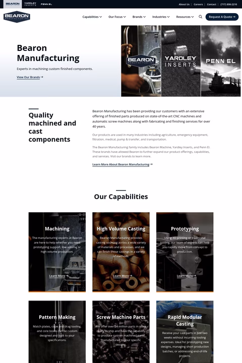 Bearon-Manufacturing Homepage 1440px