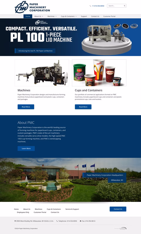 Paper Machinery Corporation Homepage 1440px