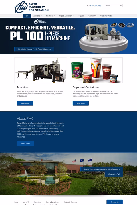 Paper Machinery Corporation Homepage 1440px