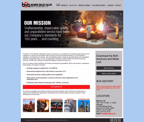 Beaver-Valley-Alloy-Foundry Homepage 1440px