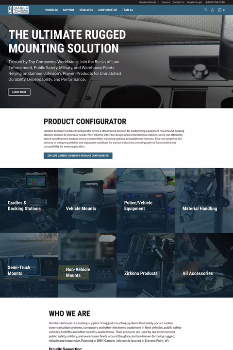 Gamber Johnson Homepage 1440px