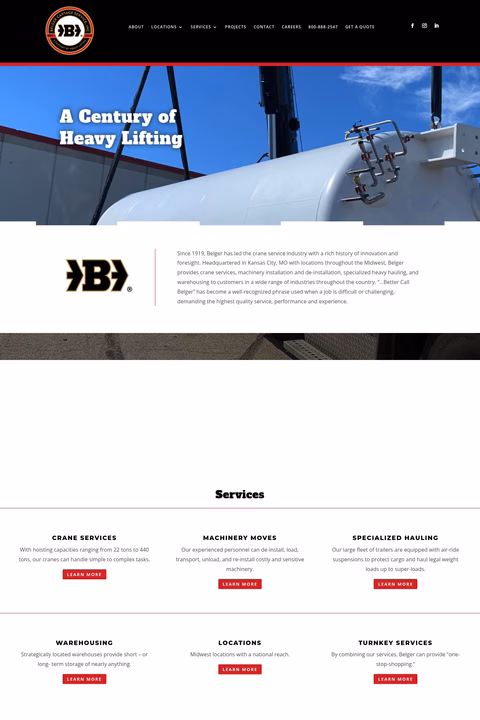 Belger-Cartage-Services Homepage 1440px