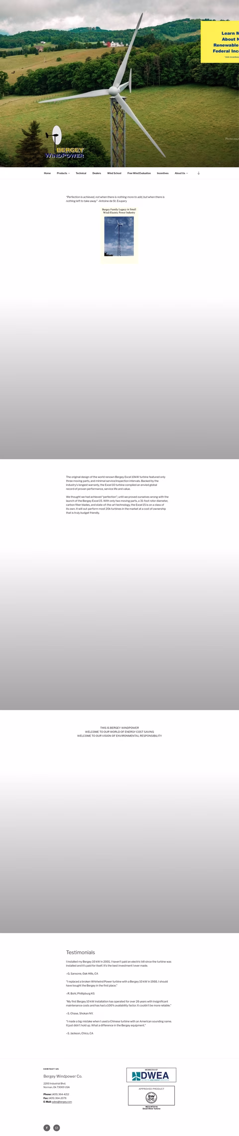 Bergey-Windpower Homepage 1440px