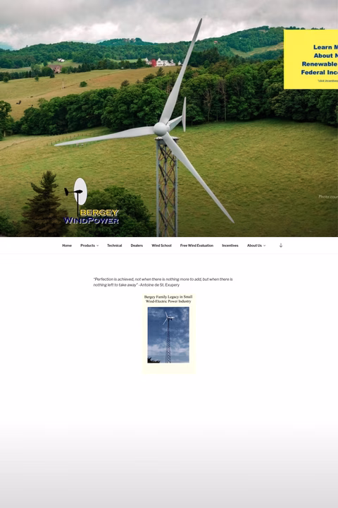 Bergey-Windpower Homepage 1440px
