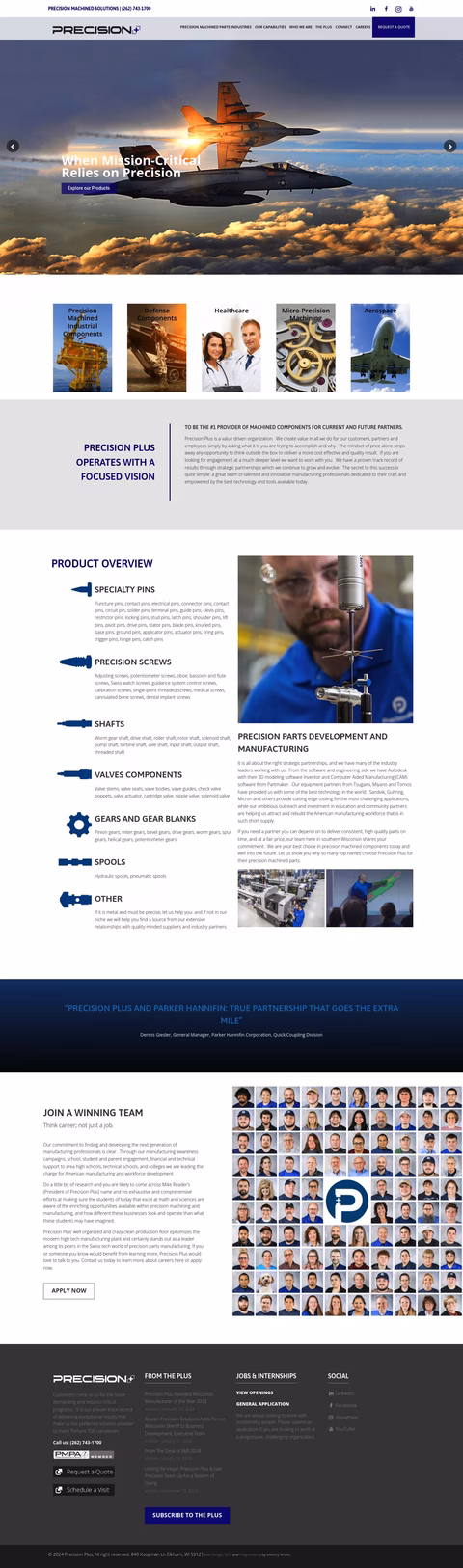 Precision Plus Homepage 1440px