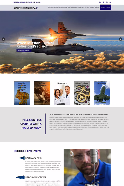 Precision Plus Homepage 1440px