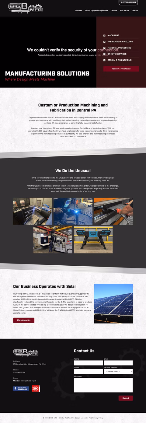 Big-B-Manufacturing Homepage 1440px