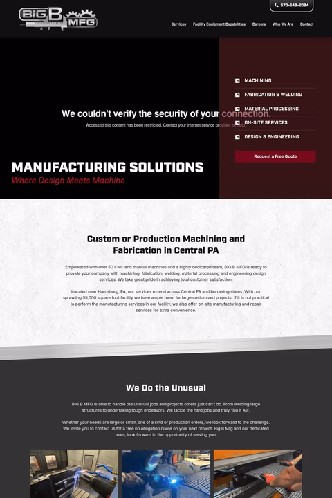 Big-B-Manufacturing Homepage 1440px