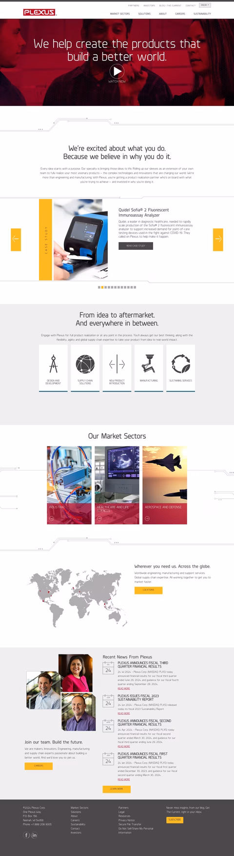 Plexus Corp Homepage 1440px