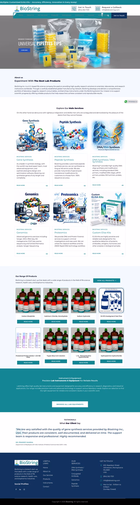 Biostring Homepage 1440px
