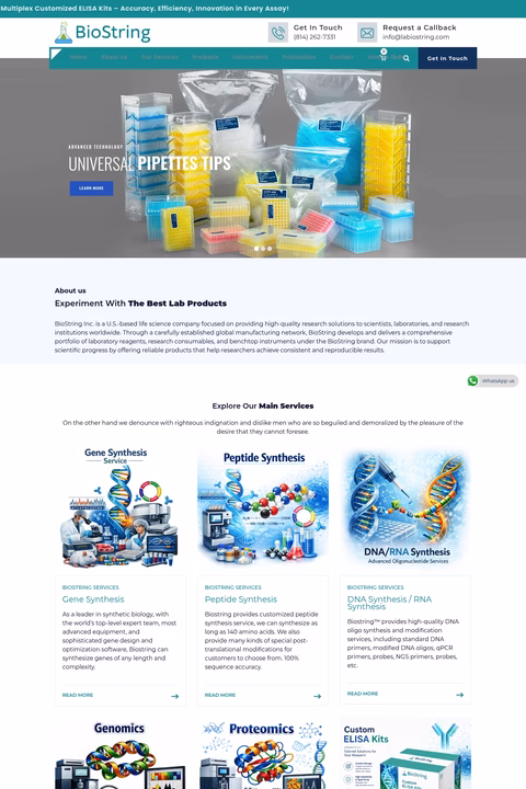 Biostring Homepage 1440px