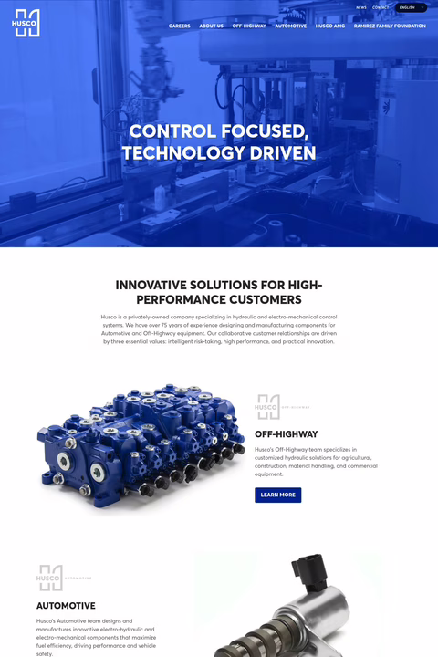 Husco International Homepage 1440px