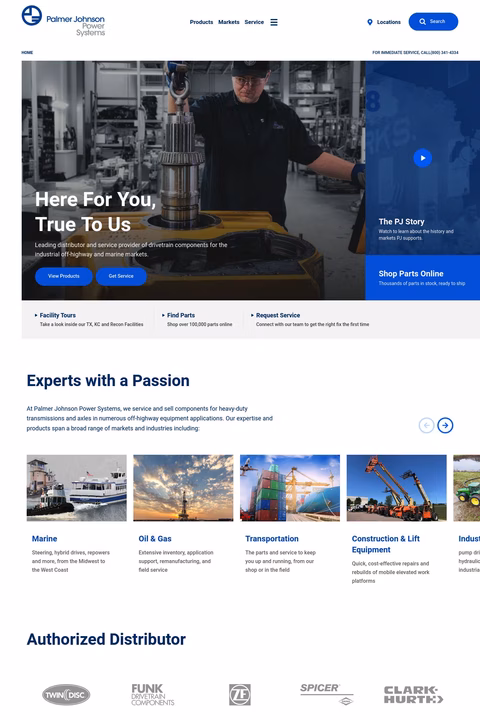 Palmer Johnson Power Systems Homepage 1440px