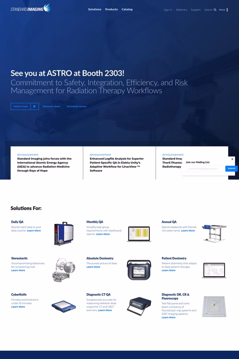 Standard Imaging Homepage 1440px