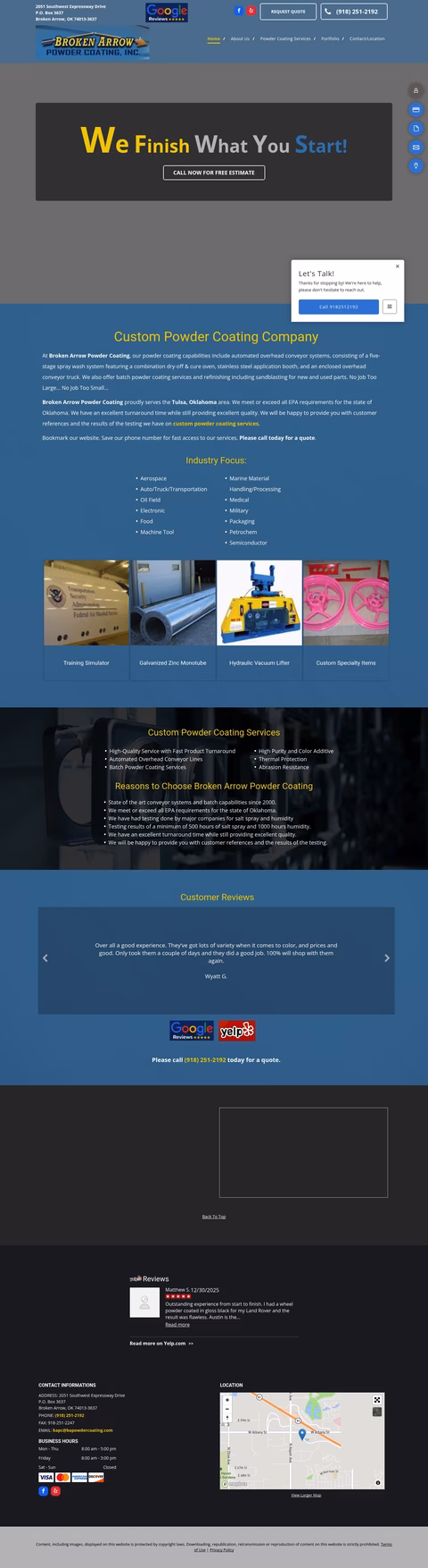Broken-Arrow-Powder-Coating Homepage 1440px