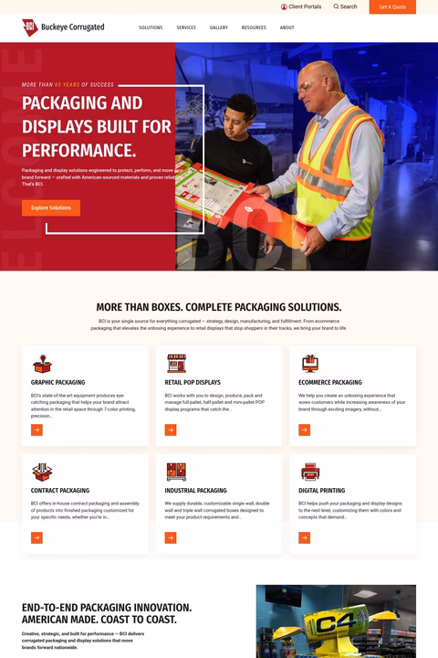 Buckeye-Corrugated Homepage 1440px