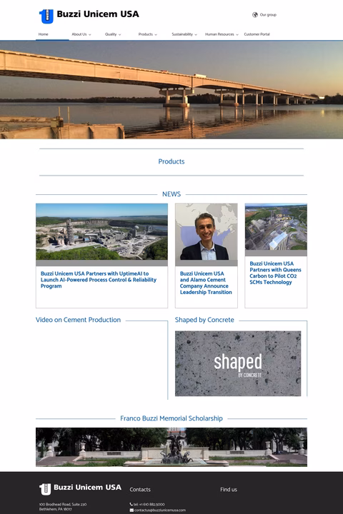 Buzzi-Unicem-Usa Homepage 1440px