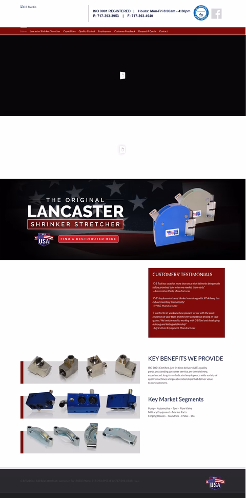 C-B-Tool-Company Homepage 1440px