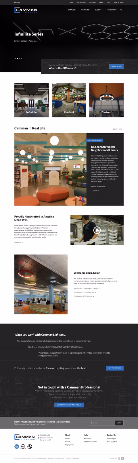 Camman-Lighting Homepage 1440px