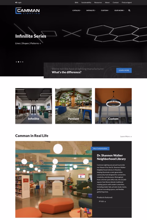 Camman-Lighting Homepage 1440px