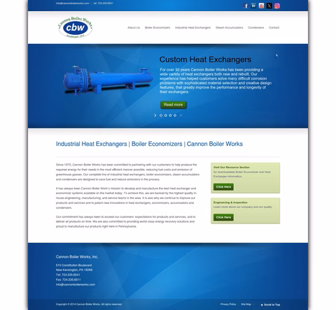Cannon-Boiler-Works Homepage 1440px