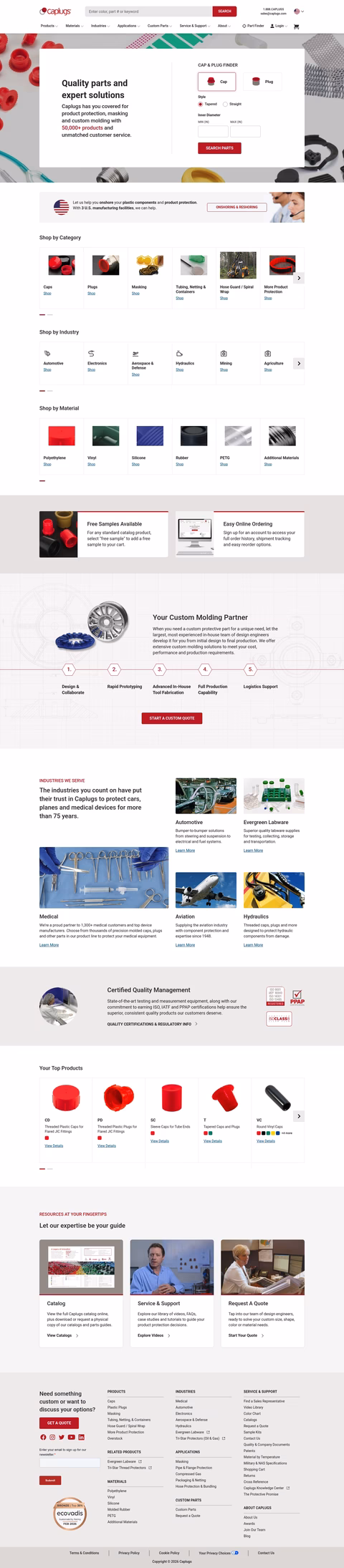 Caplugs Homepage 1440px