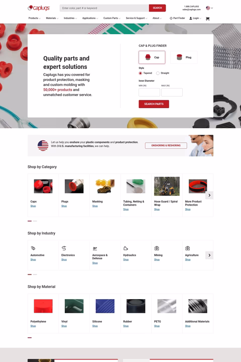 Caplugs Homepage 1440px