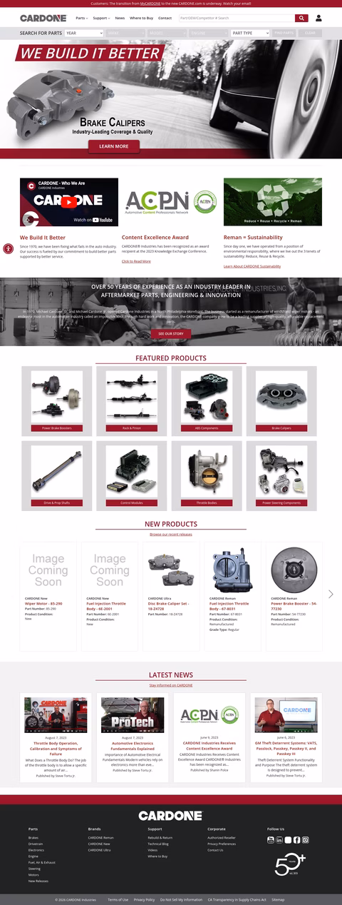 Cardone-Industries Homepage 1440px