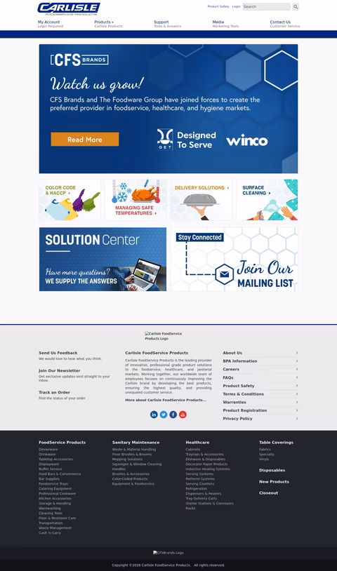 Carlisle-Foodservice-Products Homepage 1440px