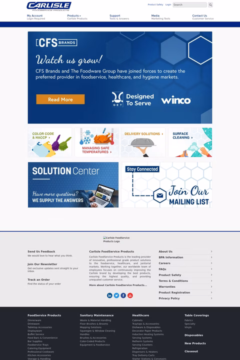 Carlisle-Foodservice-Products Homepage 1440px