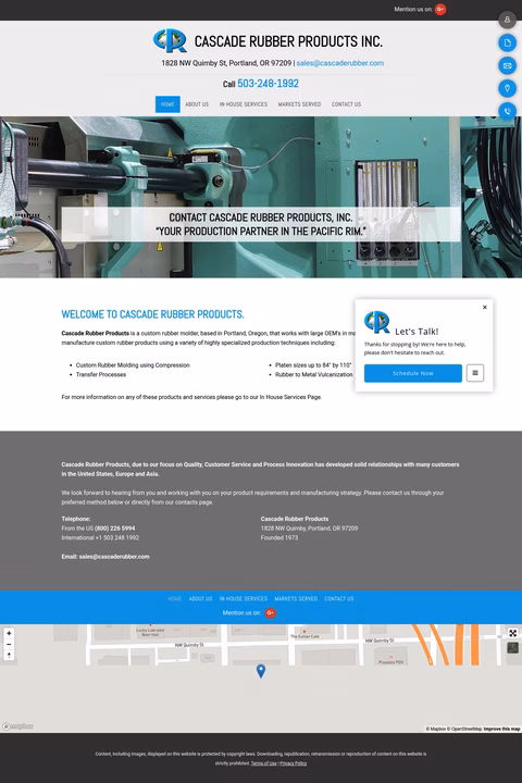 Cascade-Rubber-Products Homepage 1440px
