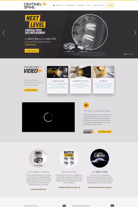 Centinel-Spine Homepage 1440px
