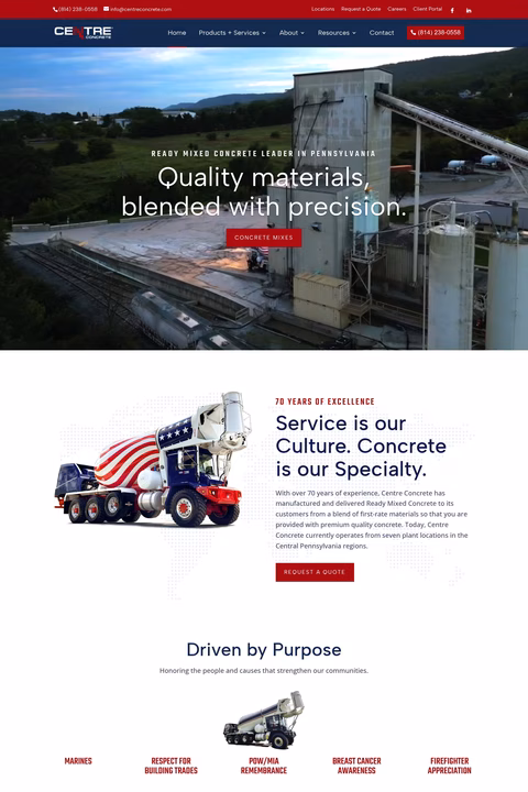 Centre-Concrete Homepage 1440px