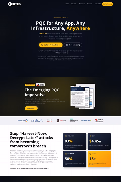 Certes-Networks Homepage 1440px