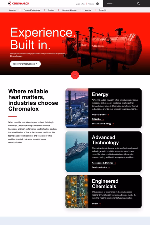 Chromalox Homepage 1440px