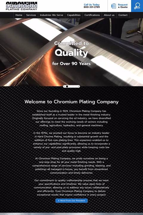Chromium-Plating-Company Homepage 1440px