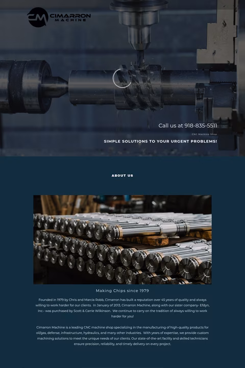 Cimarron-Machine-Services Homepage 1440px