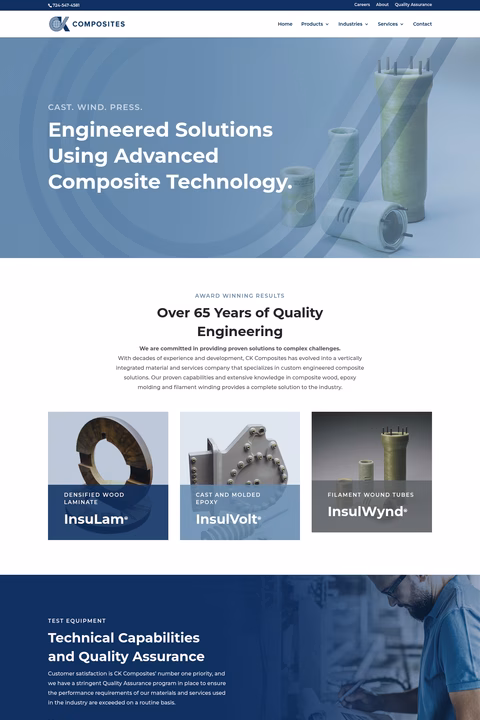 Ck-Composites Homepage 1440px