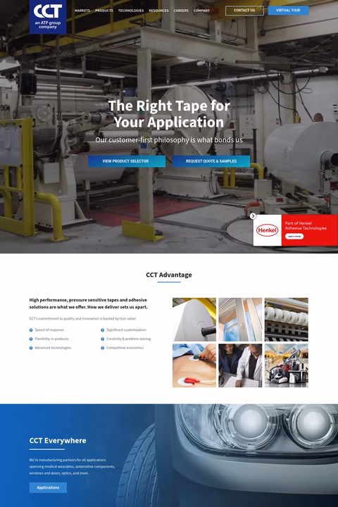 Coating-Converting-Technologies Homepage 1440px