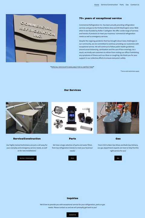 Commercial-Refrigeration-Inc Homepage 1440px