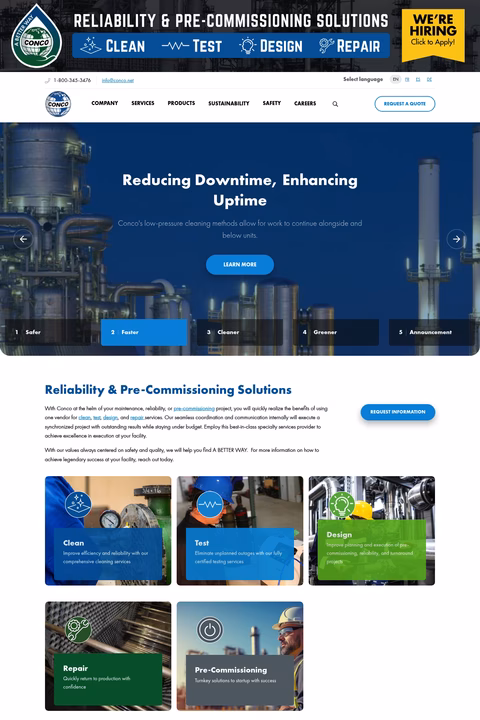 Conco-Services Homepage 1440px