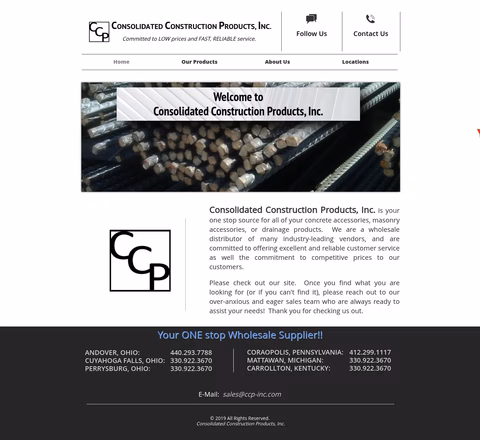 Consolidated-Construction-Products Homepage 1440px