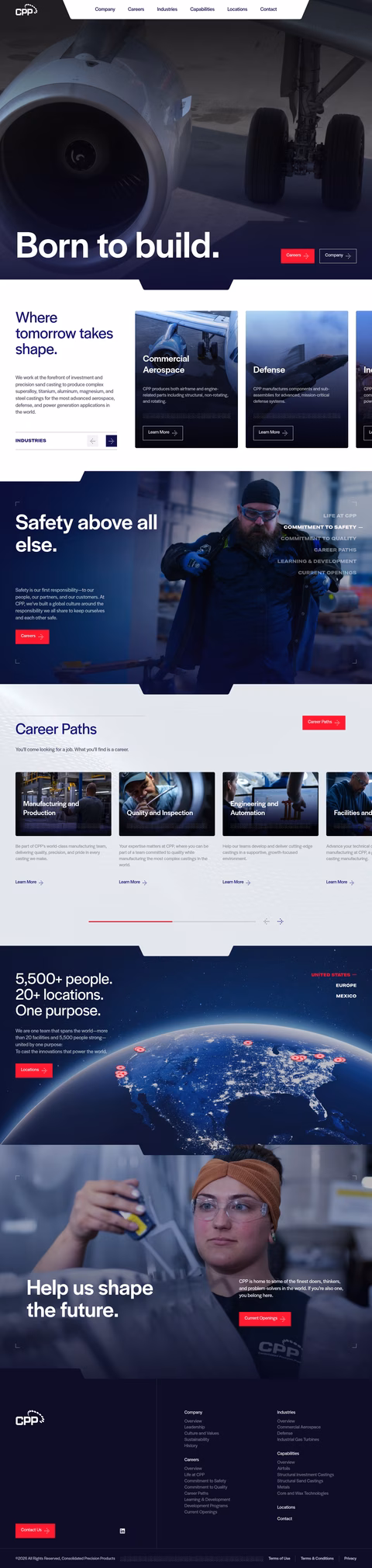 Consolidated-Precision-Products Homepage 1440px