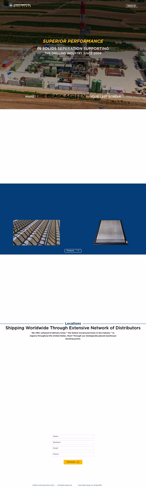 Continental-Wire-Cloth Homepage 1440px